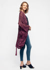 Pleione Sheer Floral Embossed Robe Cardigan