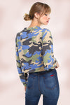 Zipper Crop Jacket with Camouflage