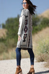 MULTI COLOR AZTEC PATTERNED KNITTED CARDIGAN
