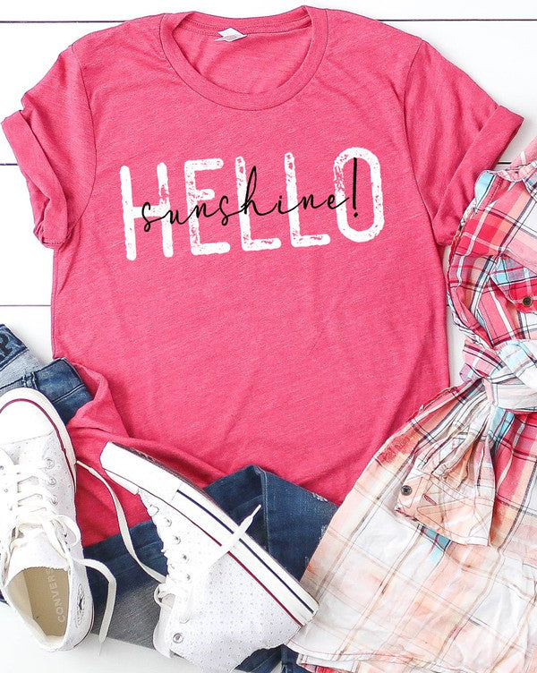 Hello Sunshine distressed graphic tee