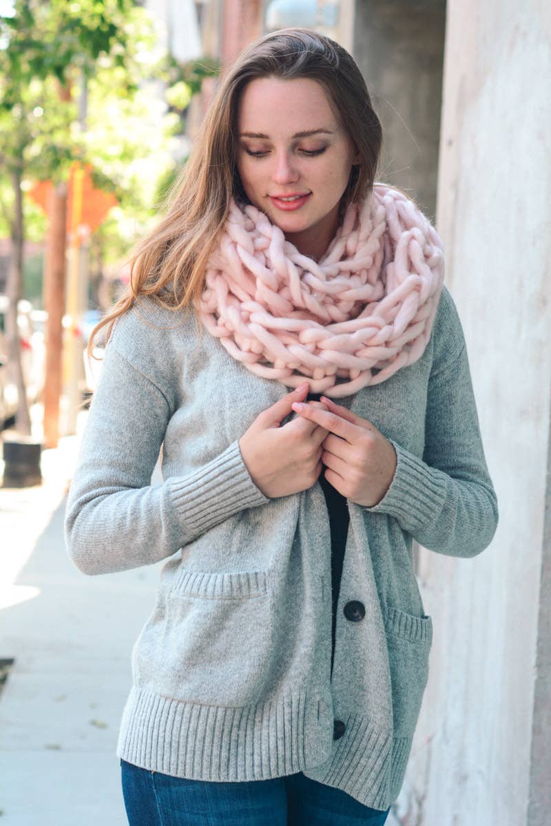 Oversized Light Pink Infinity Scarf
