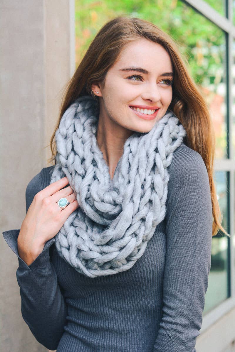 Oversized Light Blue Infinity Scarf