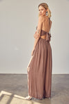 HALTER NECK BACK TIE JUMPSUIT