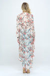 Chiffon floral long sleeve hi low Duster kimono