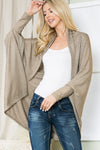 Open Front Dolman Cardigan Gold Rib
