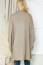Open Front Dolman Cardigan Gold Rib