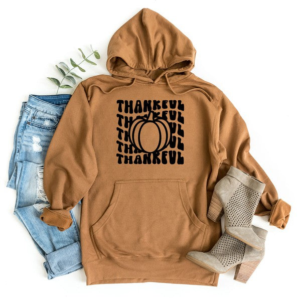 Stacked Thankful Pumpkin Graphic Hoodie