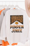 PUMPKIN JUNKIE LEOPARD GRAPHIC SWEATSHIRT