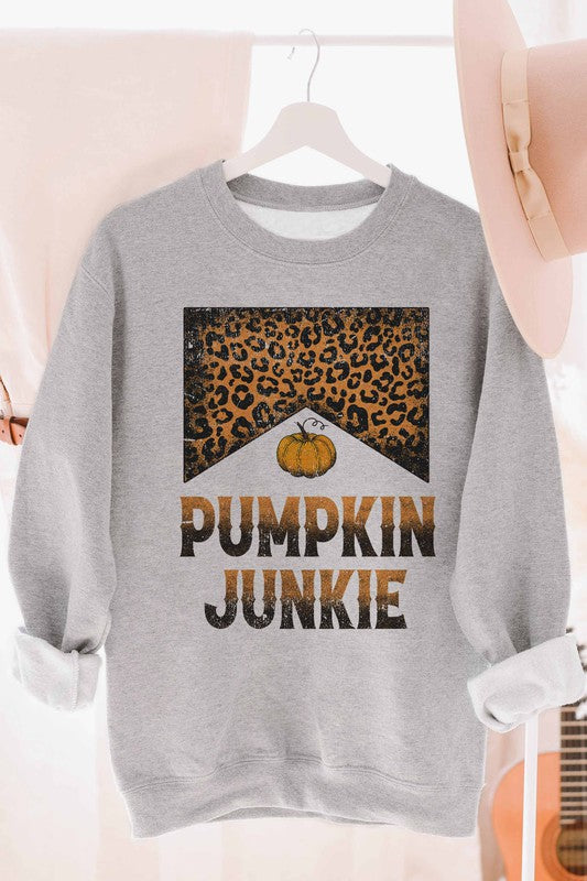 PUMPKIN JUNKIE LEOPARD GRAPHIC SWEATSHIRT