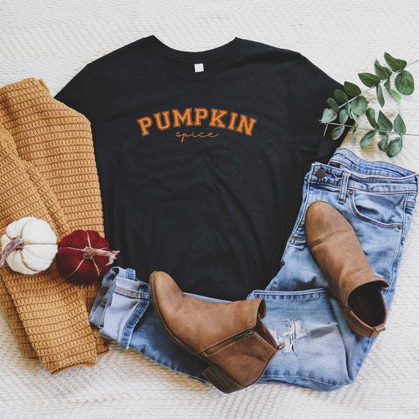 Curved Pumpkin Spice Short Sleeve Graphic Tee
