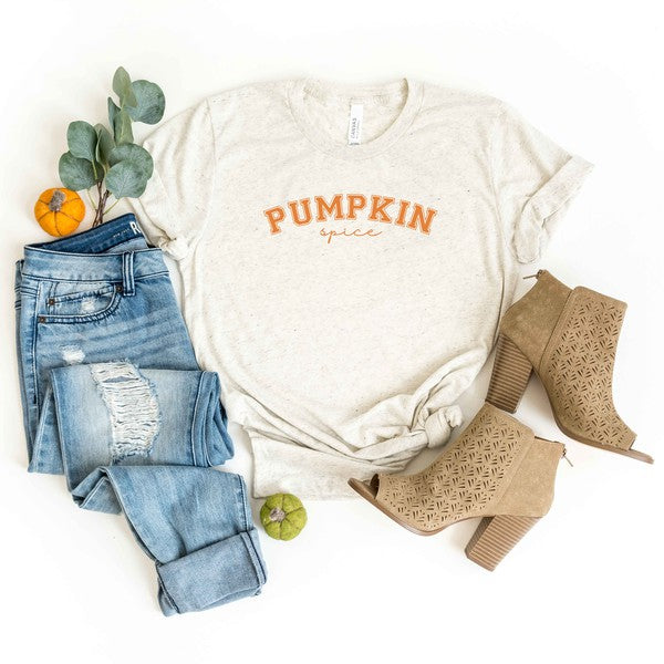 Curved Pumpkin Spice Short Sleeve Graphic Tee