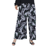 Women Chiffon Palazzo Pants Breezy Pants Black Filigree