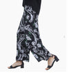 Women Chiffon Palazzo Pants Breezy Pants Black Filigree