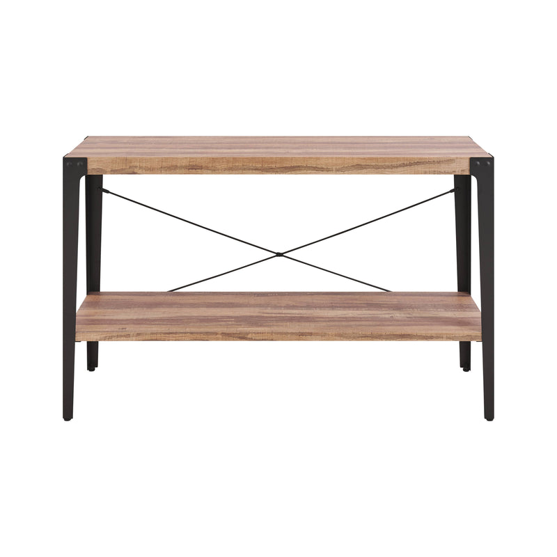 Modern Industrial Console Table w/ Metal Legs & Wood Finish