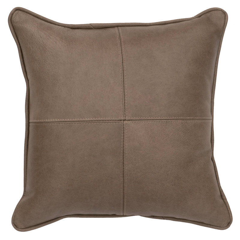 Wooded River Inc - Silver Fox Leather Pillow 16x16-Fabric Back