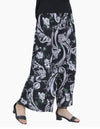 Women Chiffon Palazzo Pants Breezy Pants Black Filigree